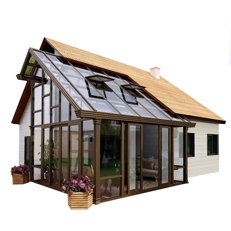 China factory customized villas sun room outdoor glass room for garden glass house