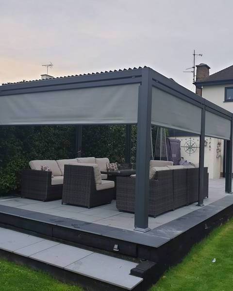 Opening Louver Roof Motorized Sunshade 12x12 Garden Aluminium Gazebo Outdoor Pergola With Roof