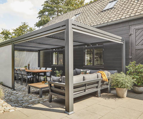 Opening Louver Roof Motorized Sunshade 12x12 Garden Aluminium Gazebo Outdoor Pergola With Roof