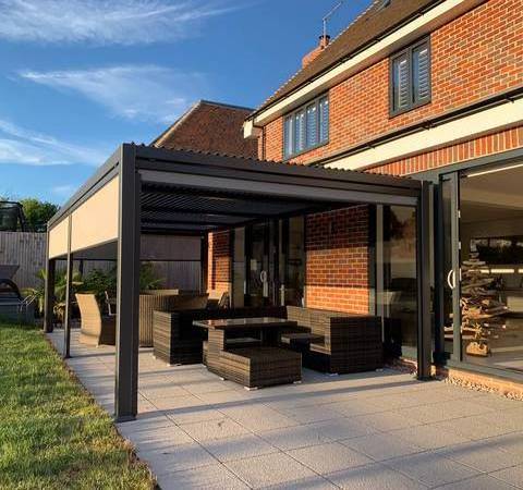 Opening Louver Roof Motorized Sunshade 12x12 Garden Aluminium Gazebo Outdoor Pergola With Roof