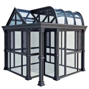 Prefabricated sliding retractable sophisticated glass house aluminum glass sunroom for house garden