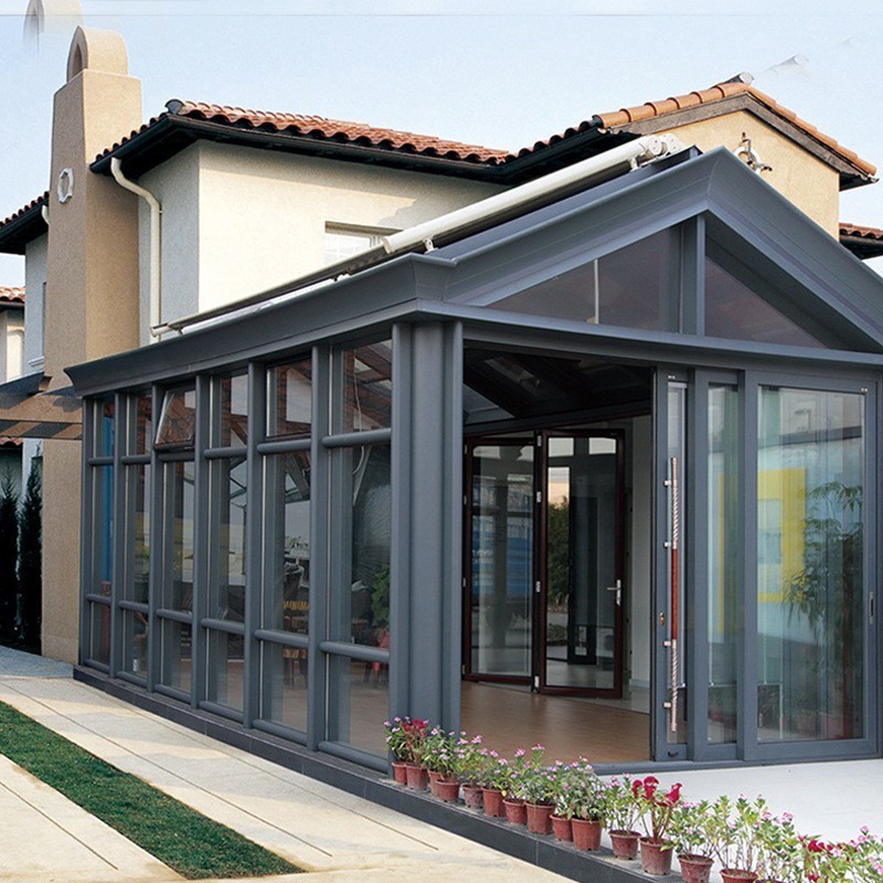 China factory customized villas sun room outdoor glass room for garden glass house