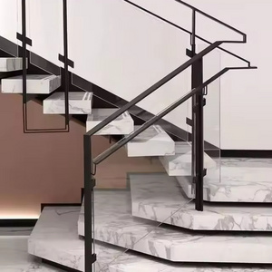 2024 Modern Design Interior Straight Wooden Floating Stair Tread Steps And Tempered Glass Railing Staircase