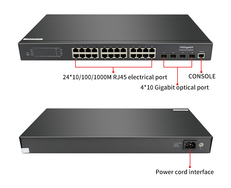 2021 Guanfeng BKHD 24 POE Ports 4 SFP+ Linux firewall network switch