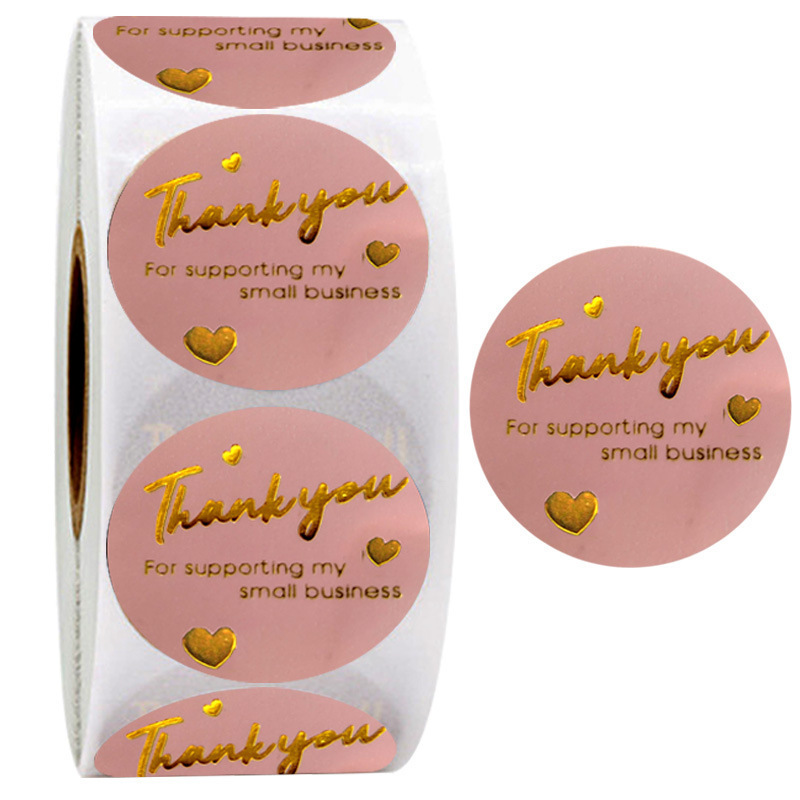 Thank you for supporting my small business 500 labels for packaging bags and products bottles 1 inch thank you stickers roll