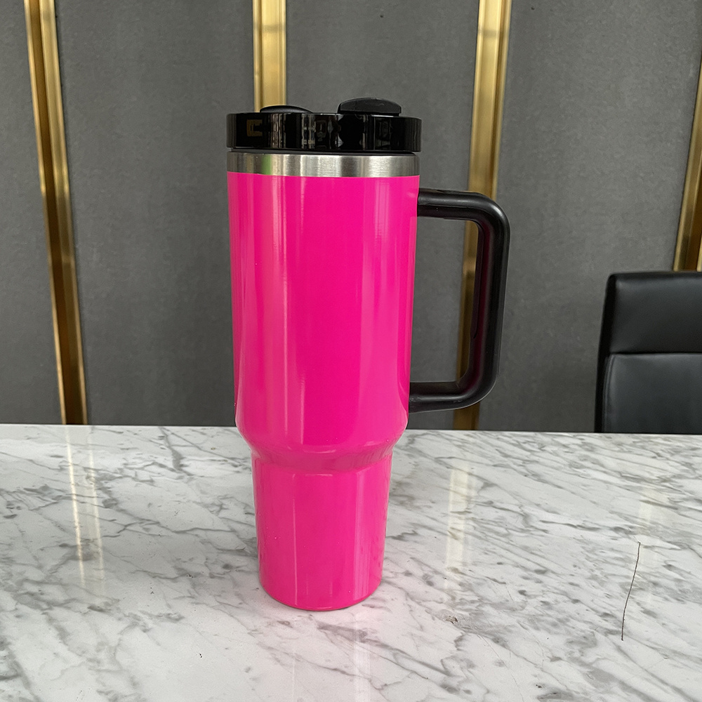 Blank sublimation 40oz tumblers double walled Insulated neon colors travel Sealed mugs best gifts Electric pink coffee cups