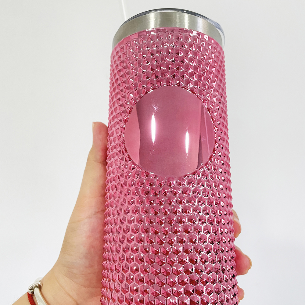 wholesale bulk venti bling diamond studded manufacturer sparkly iridescent studded stainless tumbler with slide lid