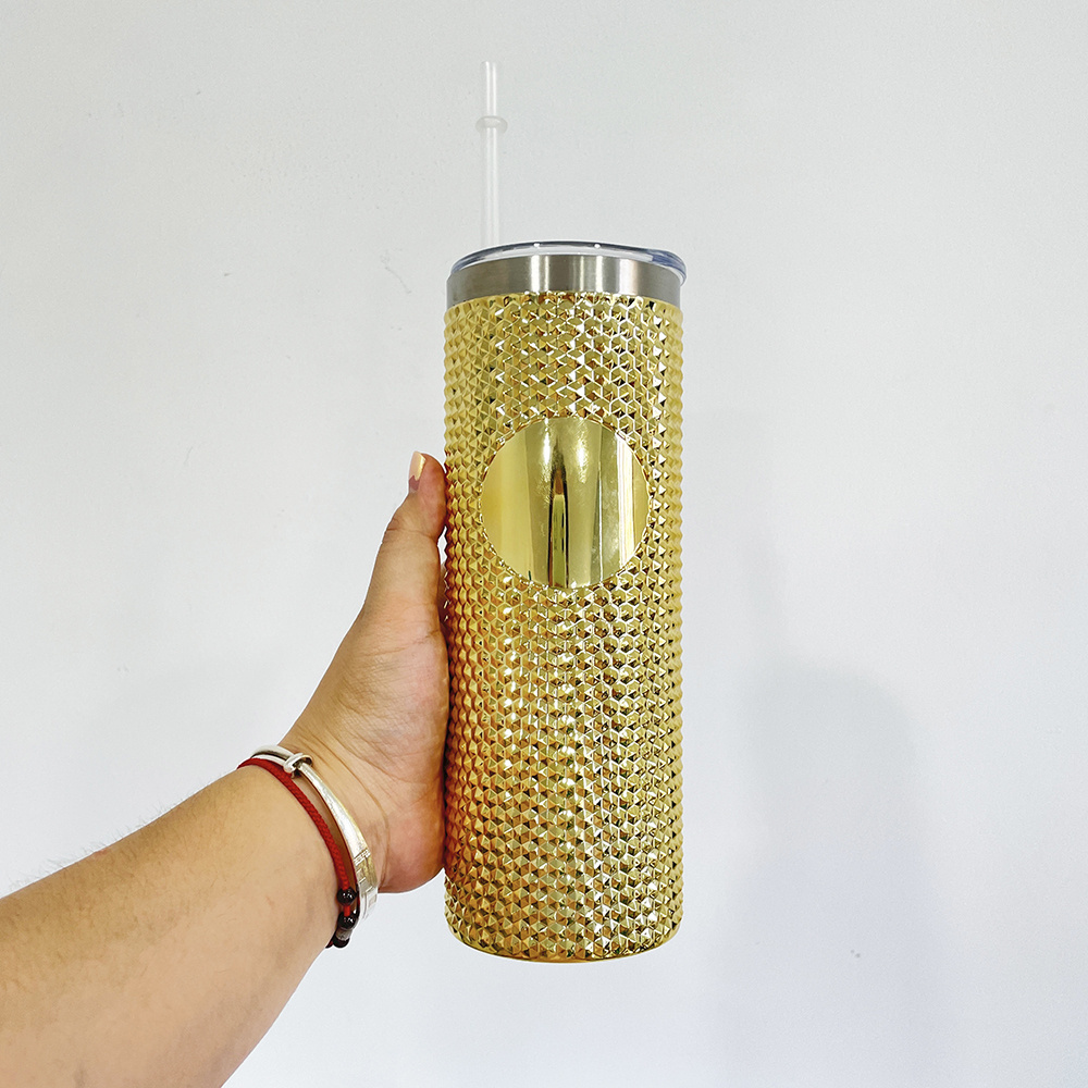 wholesale bulk venti bling diamond studded manufacturer sparkly iridescent studded stainless tumbler with slide lid