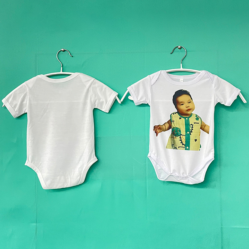 USA Warehouse Infant Toddler Rompers Jumpsuits Non Faded Blank Sublimation Bodysuit T-Shirt White 100% Polyester Baby Onesie