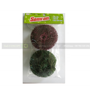 Scouring Pads Samran Stainless Steel Mesh Combined Metallic,  Creates Great Friction, Has Strong Abrasive Properties