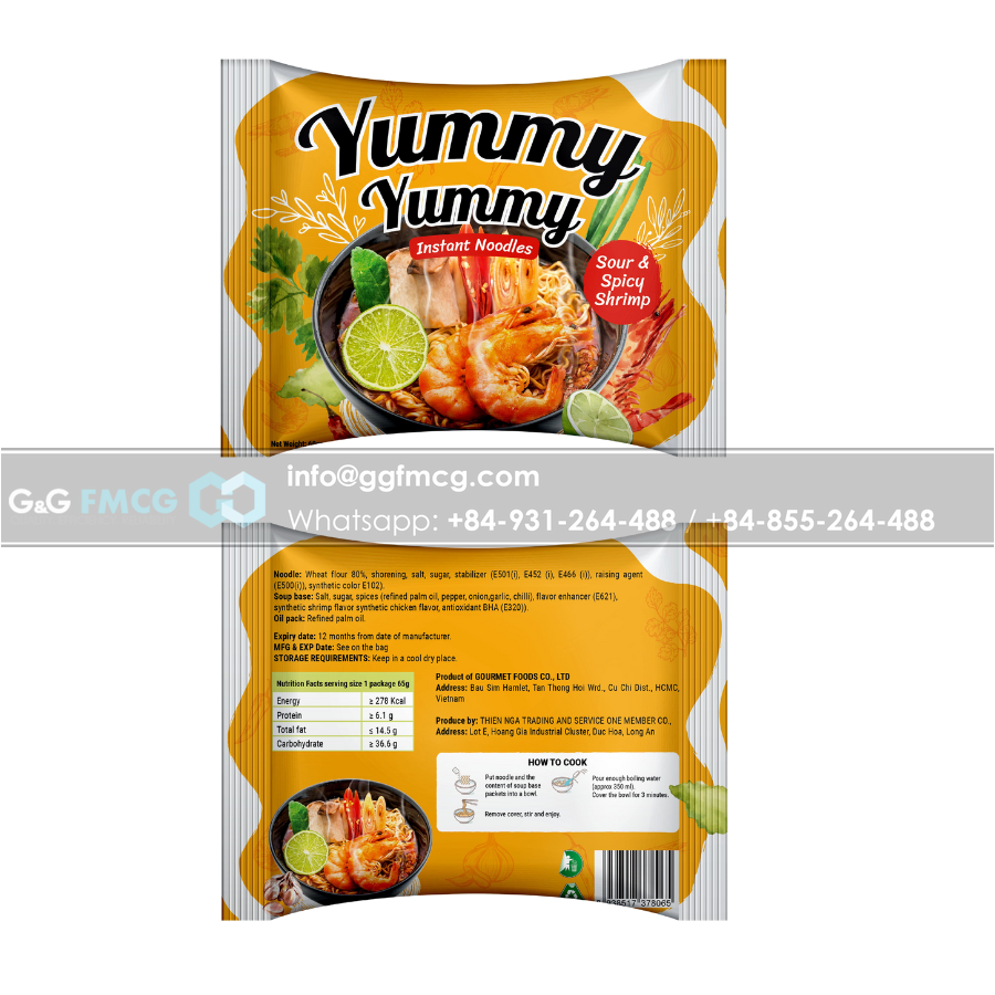 Shrimp Instant Noodles Delicious 85g, Sour And Spicy Easy To Carry On Trips, Save Time And Effort