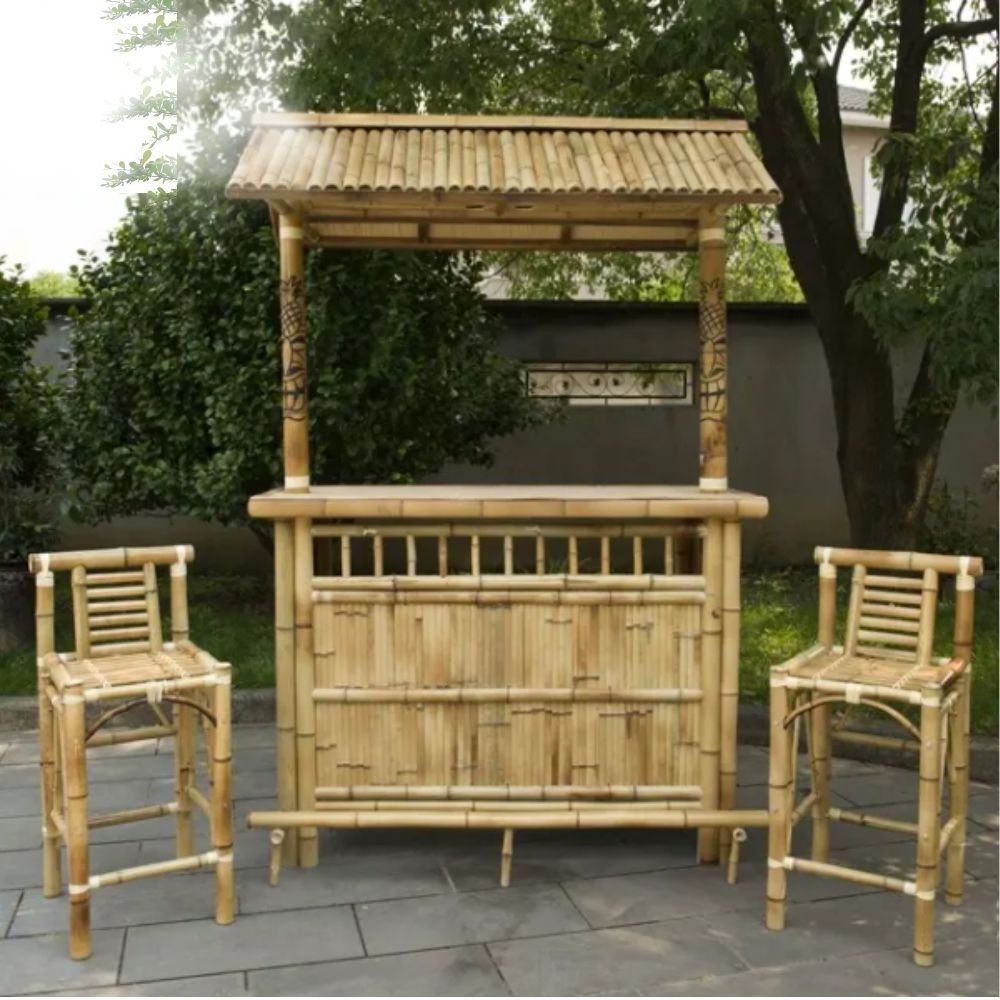 Fantastic Bamboo Tiki Bamboo, Bamboo Bar Set Used at Your Backyard