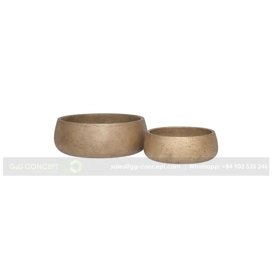 Round Light Cement Pot/ Round Cement Pot Planter Set/ Cement Planters Made in Vietnam