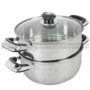 Steamer Set Double Boiler With Lid Material Stainless Steel Can Be Used On All Types Of Stoves, Steamer Set With Lid In Bulk