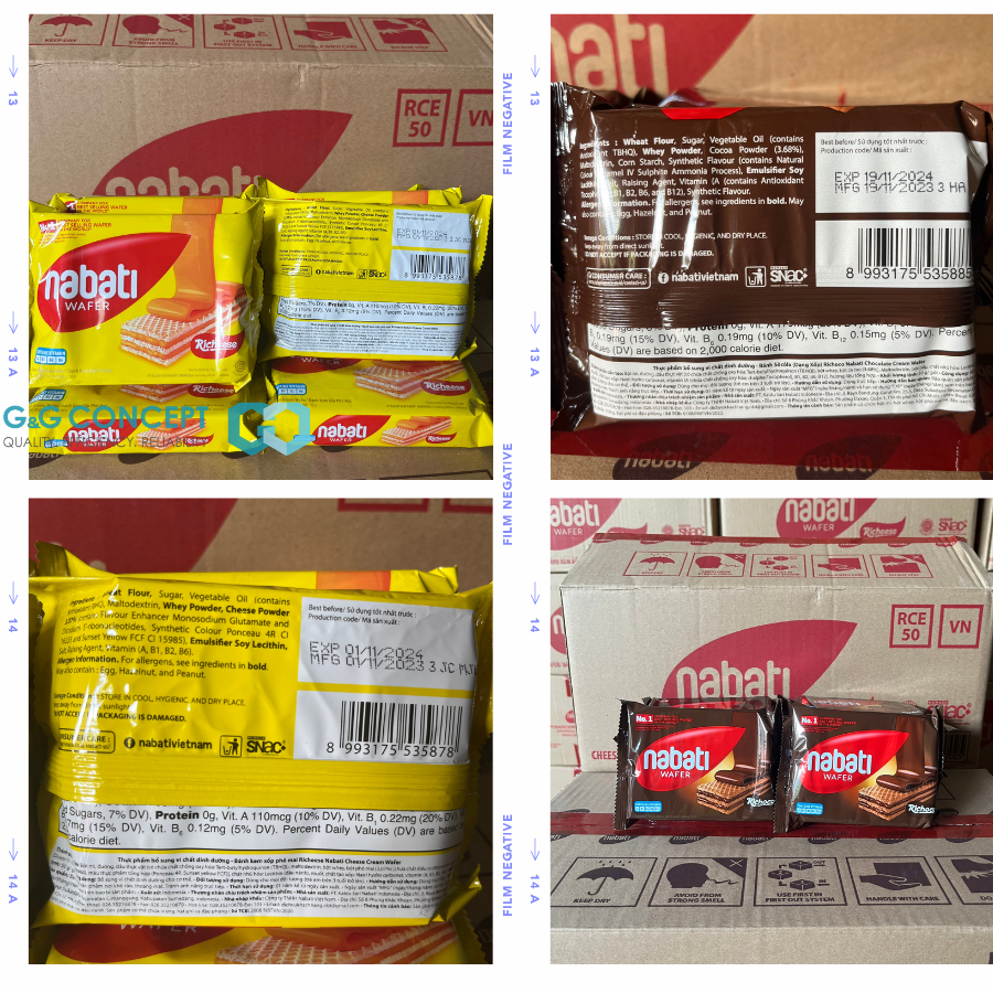 Wholesale price Nabati richeese cheese, richoco Chocolate wafer 50g x60packs with best quality - 211X002, 211X008