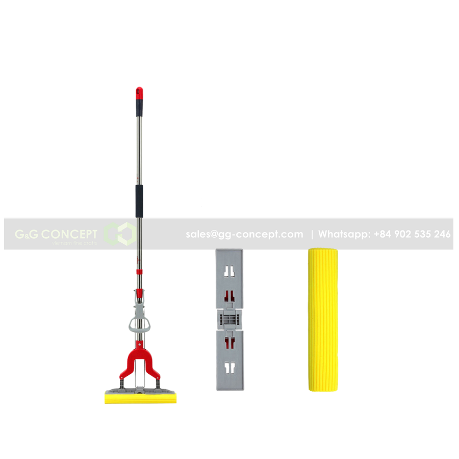 The PVA Mop Set Cleaning Has a Convenient Shut-off Lock, Which is Easy to Use and Cleans any Different Surfaces Quickly