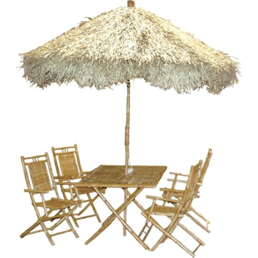 Wholesale Set Bamboo Tiki Bar Outdoor Set with Palapa Roof, Bamboo Tiki Bar & Stool, Coconut roof