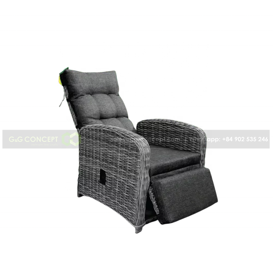 Resin Wicker Outdoor Furniture Made In Vietnam Wicker Armchair With Cushion Single Suitable For Garden Hotel Resort