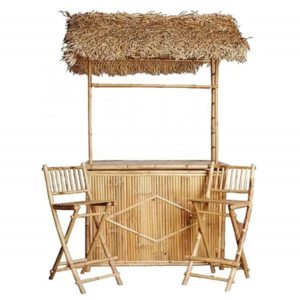 Wholesale Set Bamboo Tiki Bar Outdoor Set with Palapa Roof, Bamboo Tiki Bar & Stool, Coconut roof