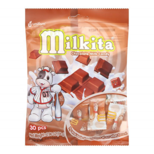 Promo Milkita Candy Bag Premium 90g Chocolate Flavor Milky Hard Candy Round Shaped Chocolate Milk Candy