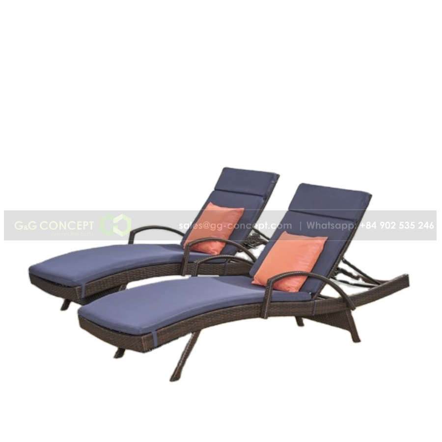 Wholesale Wicker Rattan Outdoor Patio Sun Lounger Bed Many Designs Customized Color Pool Bed Lounger Wicker Sun Lounger