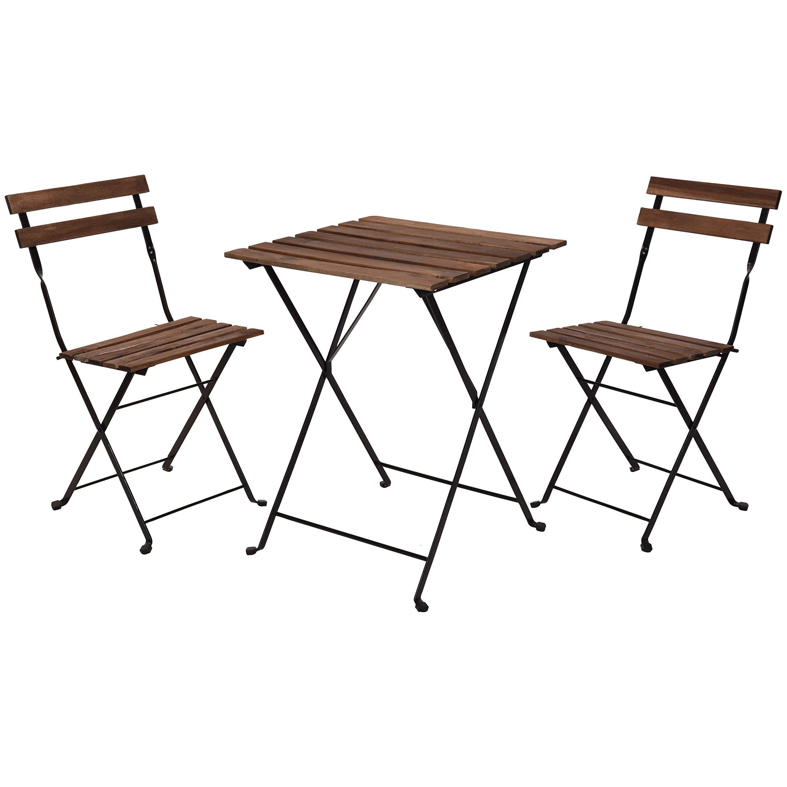 Vietnam acacia wooden bistro set furniture for outdoor garden set table and chairs