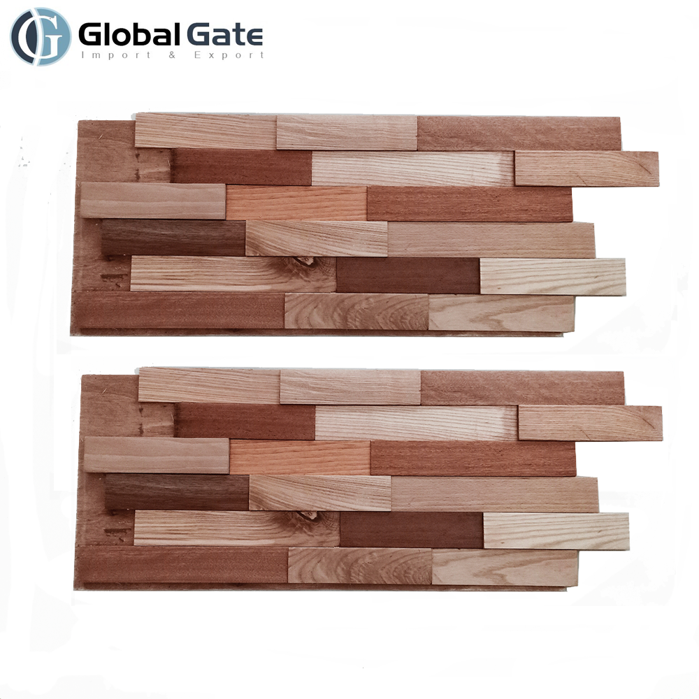 Simple installation 3D wood wall cladding reclaimed wood wall panel