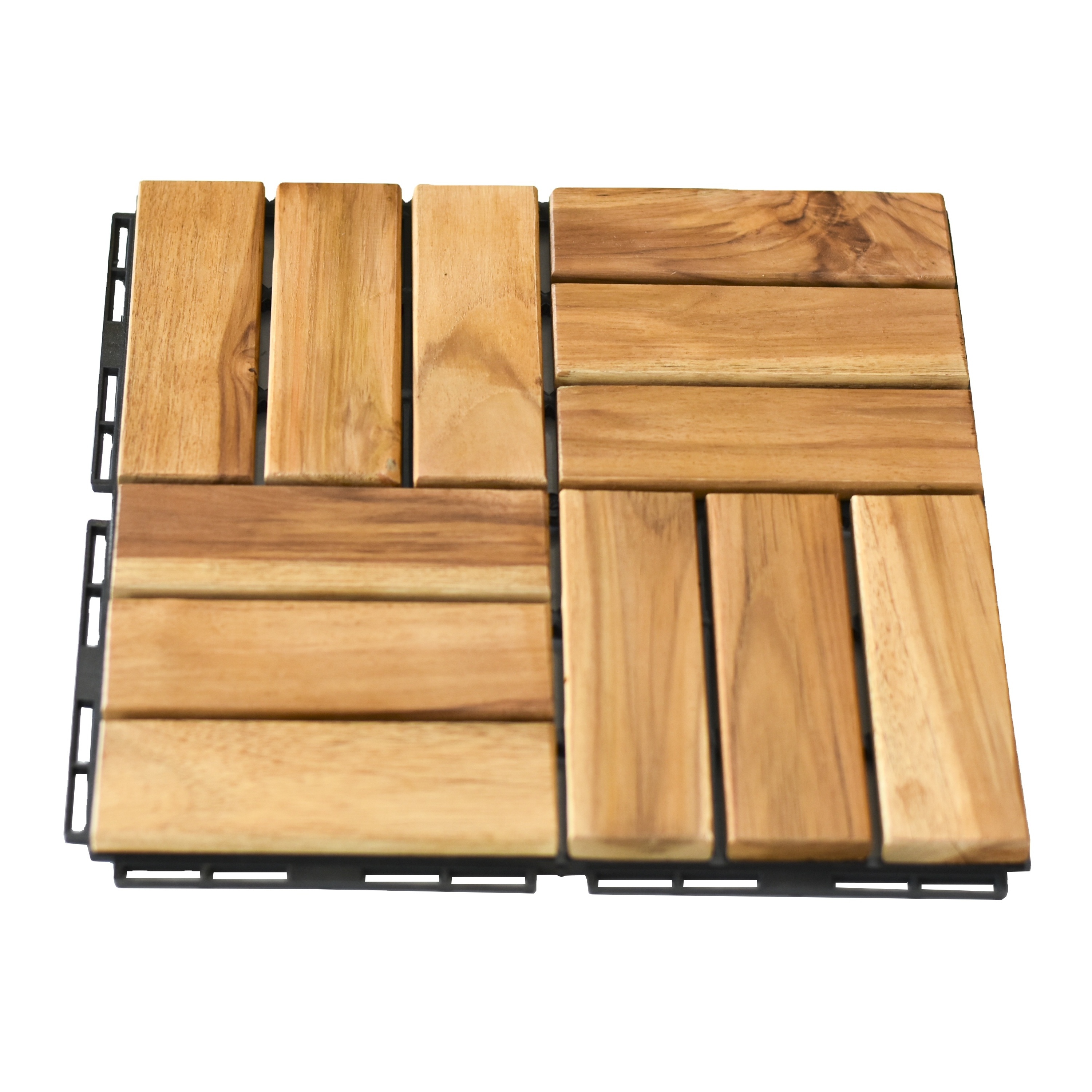 High quality low price product Acacia Wood Outdoor Flooring - Interlocking Patio Tiles 300x300x24mm Brown from factory Vietnam