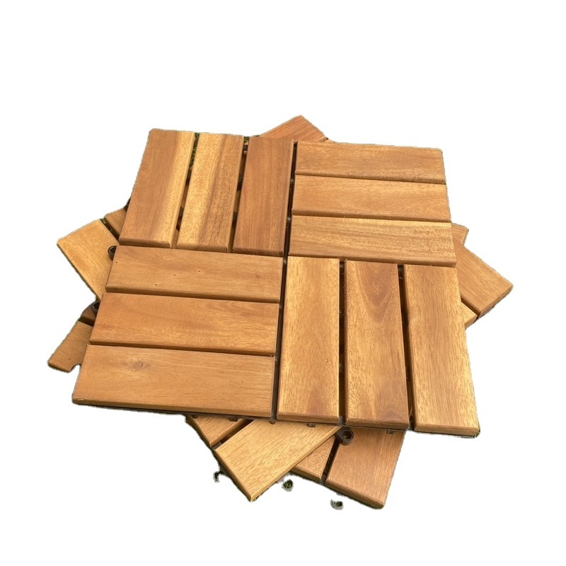 High quality low price product Acacia Wood Outdoor Flooring - Interlocking Patio Tiles 300x300x24mm Brown from factory Vietnam