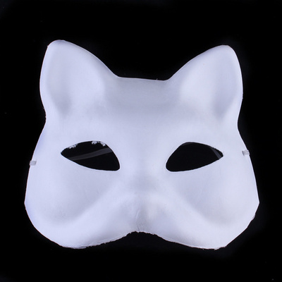 Factory Supplies White Handmade Blank Paper Half Face Sexy Cat Masquerade Mask Costume Party Mask