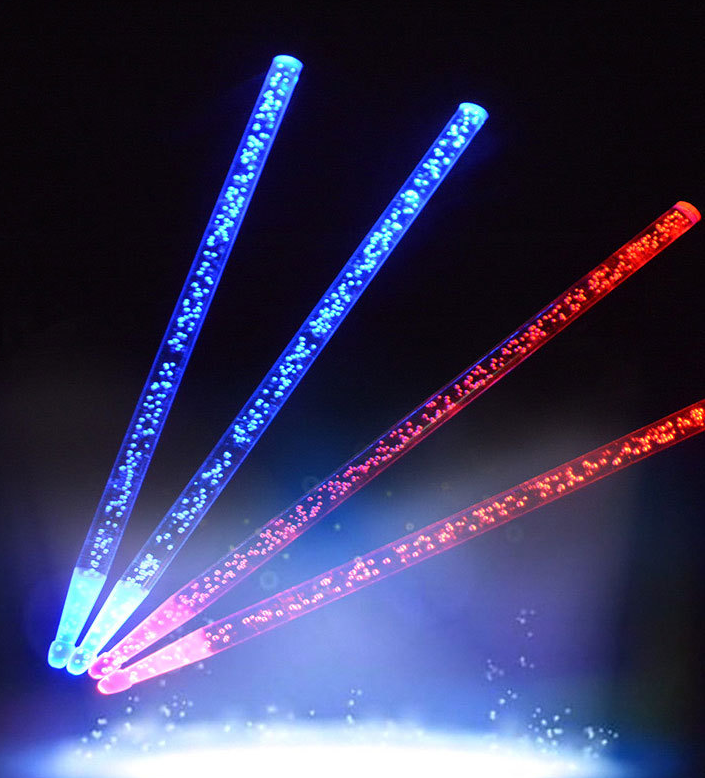 Whole Sale Bright Light Up Drum Sticks Acrylic Explosionproof Luminous Electric Drum Sticks With Custom Logo