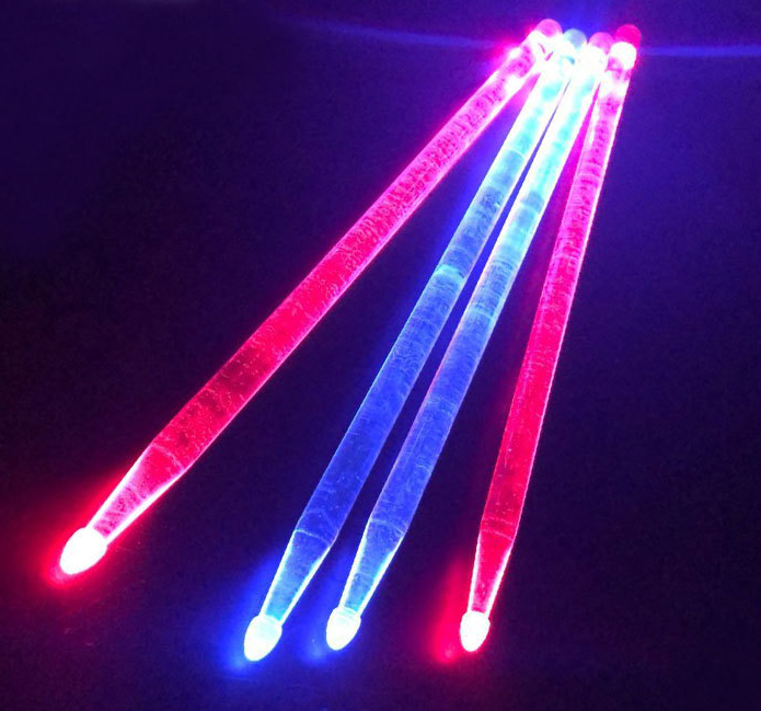 Whole Sale Bright Light Up Drum Sticks Acrylic Explosionproof Luminous Electric Drum Sticks With Custom Logo