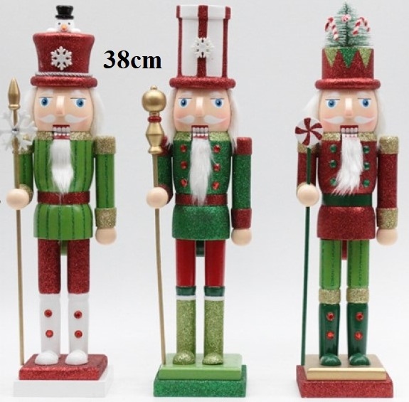 Wholesale Christmas Decorations Wood Candy Series Nutcracker King Soldier 38CM Nutcrackers Christmas