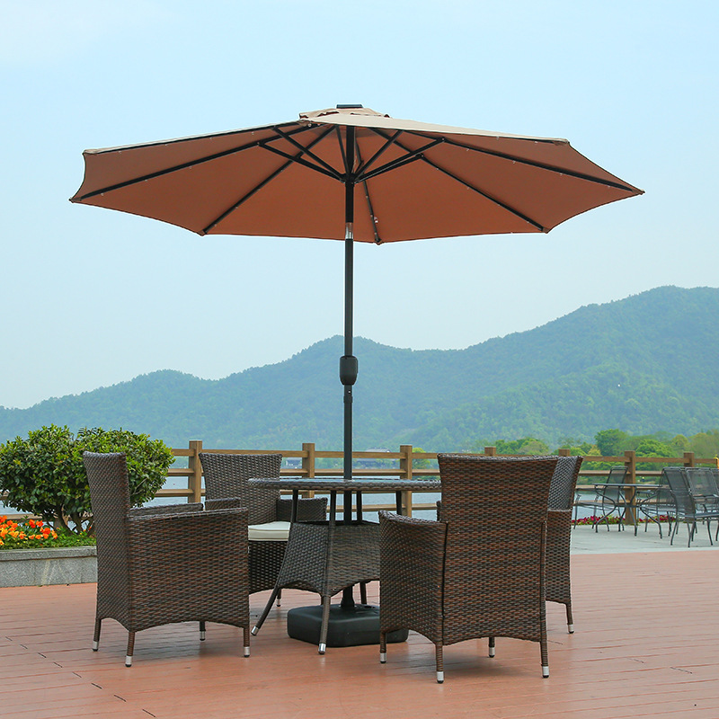 Solar panel sun umbrella outdoor shade umbrella outdoor market parasol street with USB port