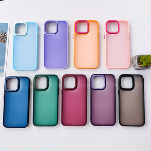 Best Selling Bulk Matte Frosted Translucent Hybrid Anti Shock Defender Shockproof Phone Case for iPhone 15 14 13 12 Pro Max