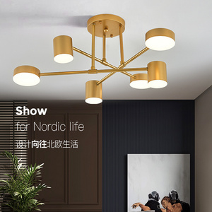 Sputnik Chandelier Mid Century Modern Nordic LED Ceiling Light Adjustable Arms Semi Flush Ceiling Light for Bedroom, Kitchen