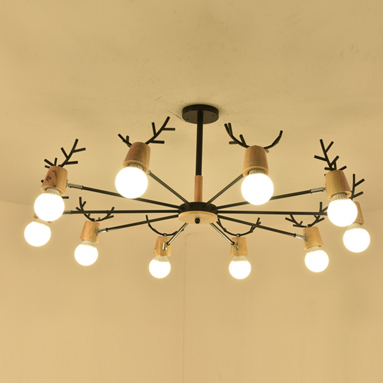 Nordic Modern Design Southeast Asian Style Home Decoration Lighting Fixtures Wooden Ceiling Light Chandeliers