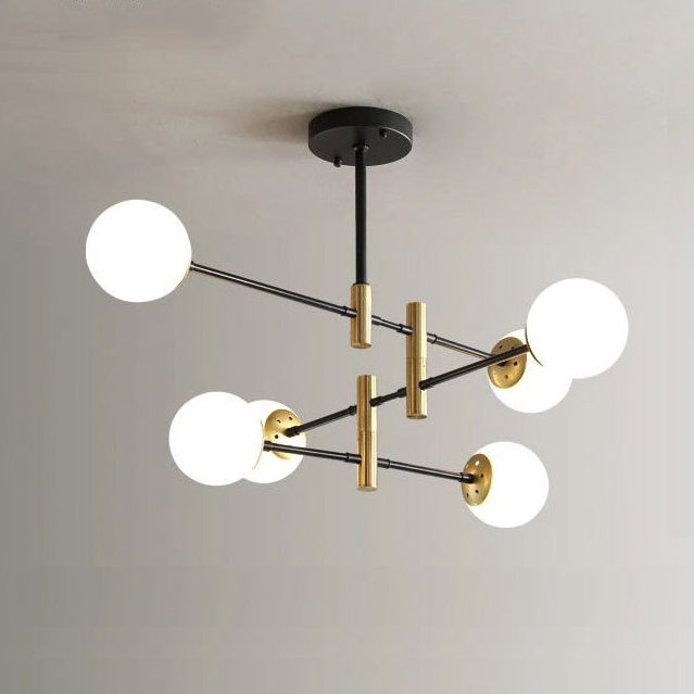 Modern Flush Mount Chandelier Globe Glass Ceiling Light 4 arm 6 arm Living room, Kitchen home Decorative lamp