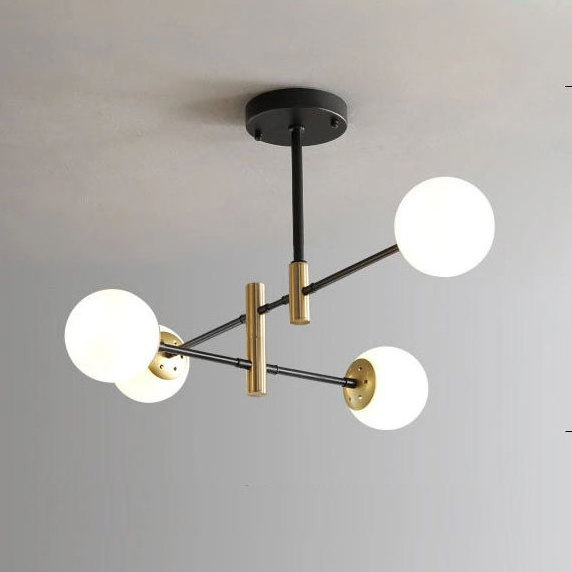 Modern Flush Mount Chandelier Globe Glass Ceiling Light 4 arm 6 arm Living room, Kitchen home Decorative lamp