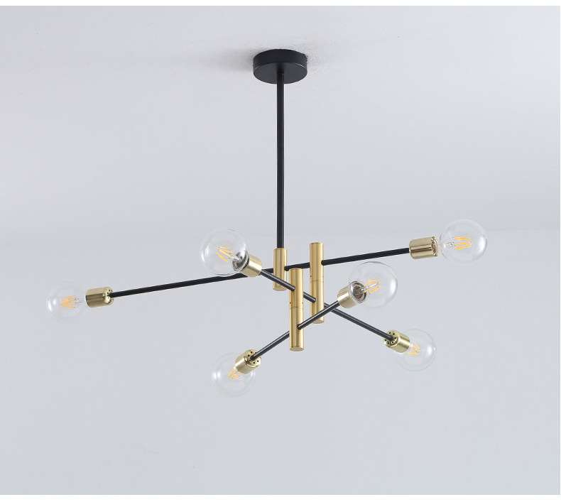 Wholesales Nordic Sputnik Metal Chandelier Lighting Flush Mounted Ceiling Light Rotational Designer Lighting