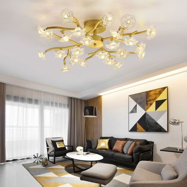 Zhongshan Lighting Manufacture Ceiling Lights Romantic Home Decorative Modern Flower Bedroom Light Ceiling