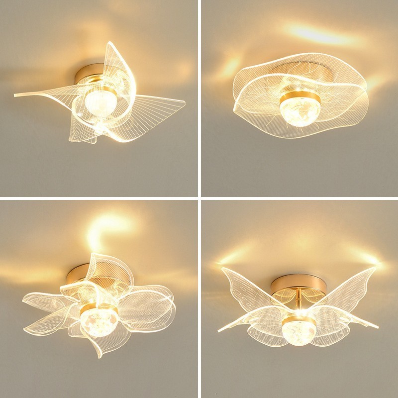 Corridor porch golden light luxury butterfly ceiling light new balcony closet foyer door lighting