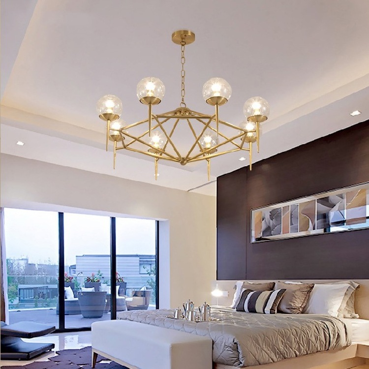 Round Chandelier Pendant Light Modern Glass Chain Hanging Lights Living Room Large Chandelier Home Decor. Pendant Light