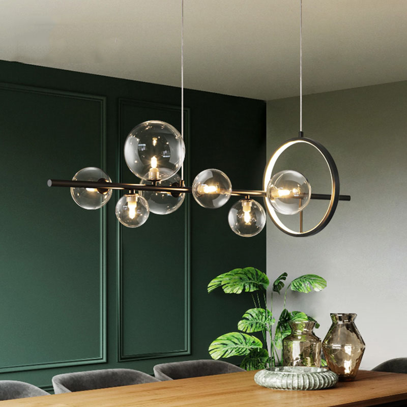 Modern Glass Globe Pendant Light Chandelier Bubble Design Hanging Lighting For Dining Room Decor