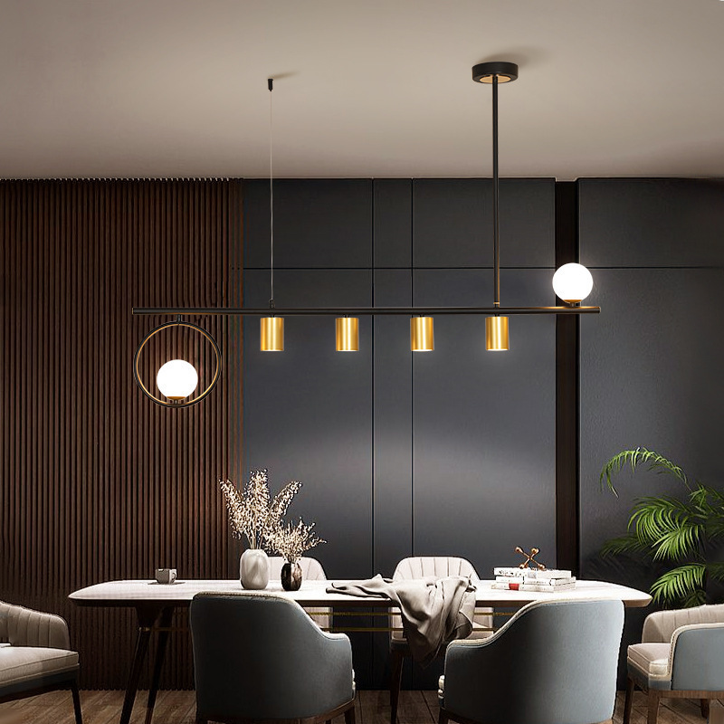 Modern Simple Gold Color Kitchen Lamp Dining Room Restaurant Home Creative Designed LED Pendant Light Chandelier