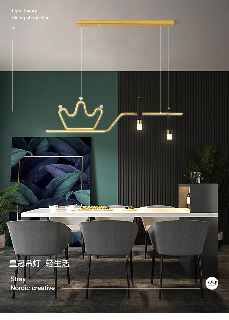 Modern Black Gold LED Ceiling Chandelier Indoor Light Fixtures ceiling Dining Living Room Decorate Lamps Home Lighting