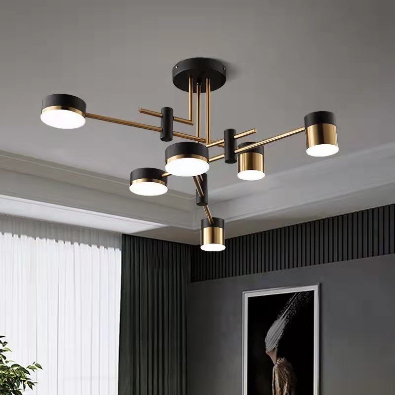 New Nordic Metal Chandelier Living Room Light fixture Luxury Bedroom Ceiling Lights Modern Minimalist Indoor LED Lighting