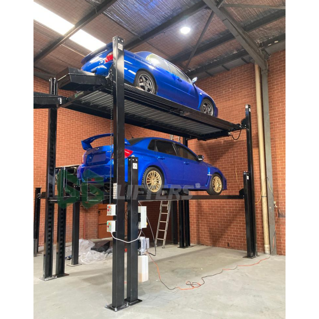 3 level parking lift four post vertical parking system hydraulic car parking equipment CE triple stacker car storage lift