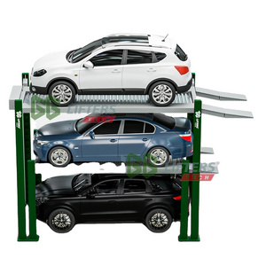 Automatic 4 post car parking system triple stacker garage equipment hydraulic car parking lifts parking system