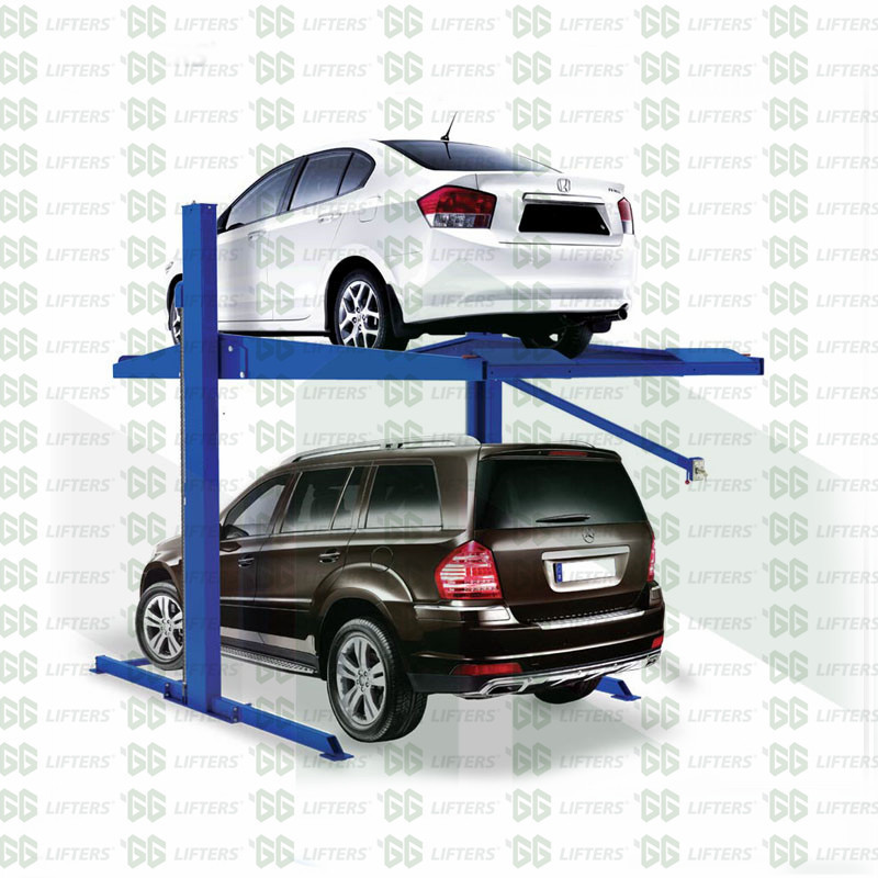 220V Double Parking Bridge Car Lift Machine for Small Garage Electric Unlock Drive Mode for Car Parking Lot